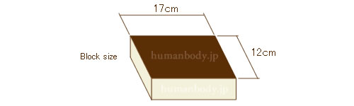 積層骨試験材料ラミネートブロックのサイズ
