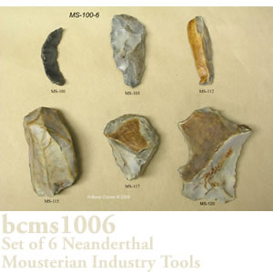 ネアンデルタール人の石器6個セット BCMS1006SET